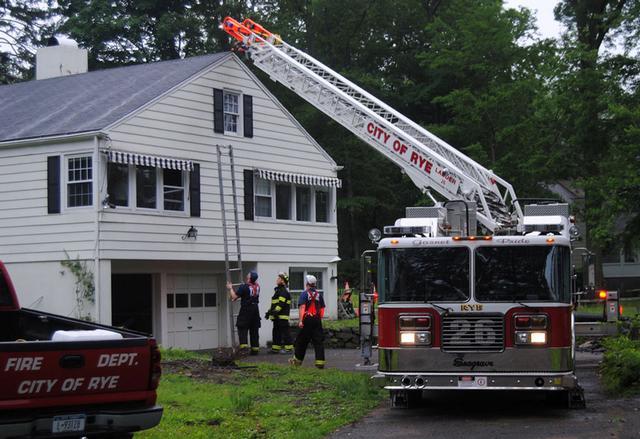 Rye Firefighters practice ladder bailouts with Top Rung Training Associates 5/22/2011